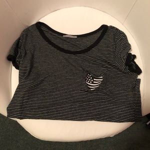 Charlotte Russe American flag heart tee